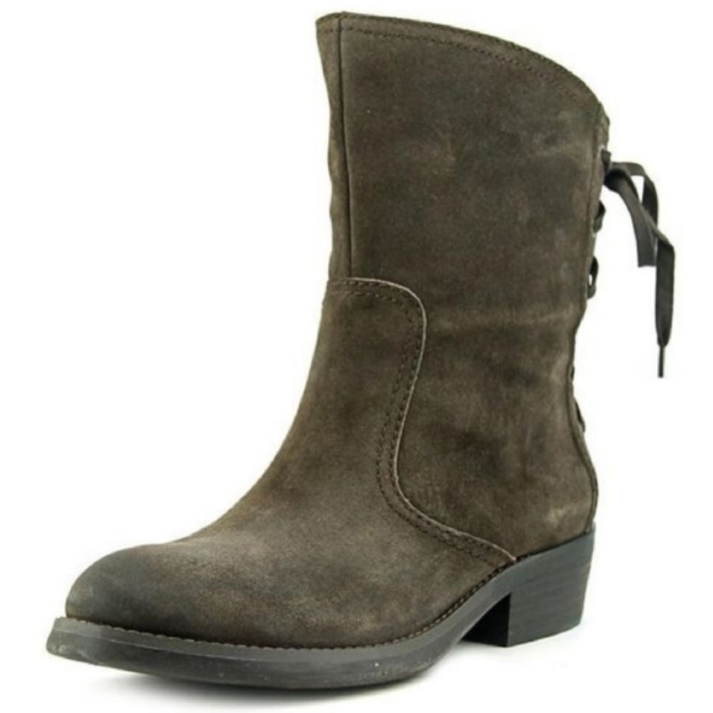 Nine West ‘Krasher’ Back-Laced Boot - Green Suede - Size 6